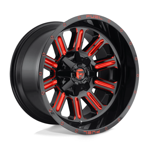 Fuel D621 Hardline Gloss Black Red Tinted Clear 1-Piece Wheels