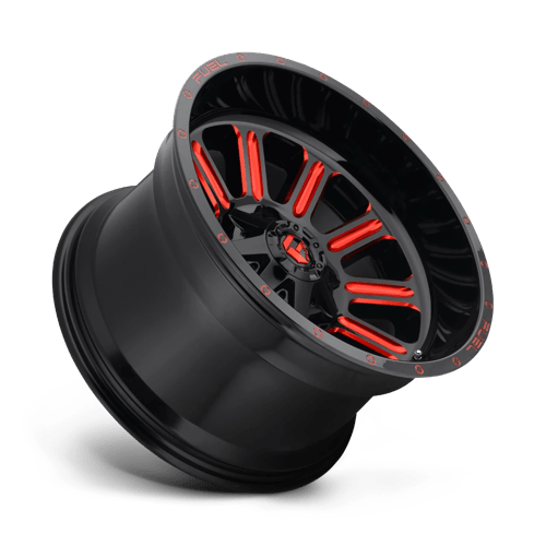 Fuel D621 Hardline Gloss Black Red Tinted Clear 1-Piece Wheels