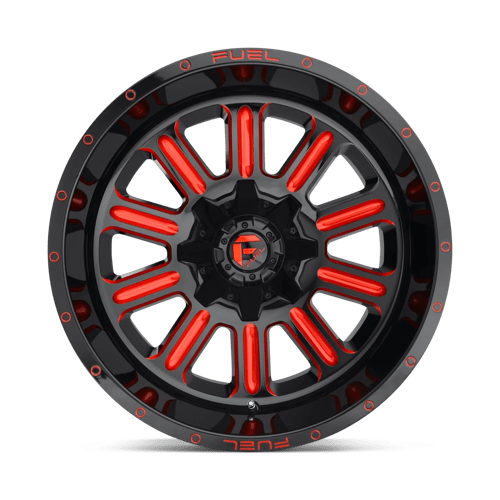 Fuel D621 Hardline Gloss Black Red Tinted Clear 1-Piece Wheels