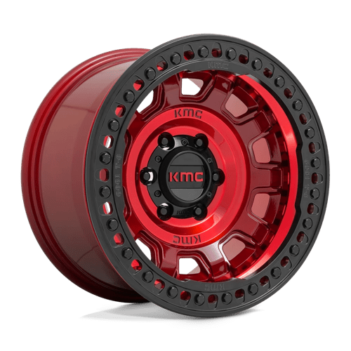 KMC KM236 Tank Beadlock Candy Red Wheels