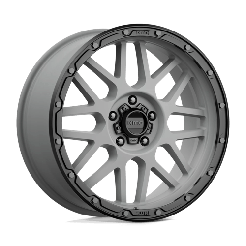 KMC KM535 Grenade Off-Road Matte Gray Matte Black Lip Wheels