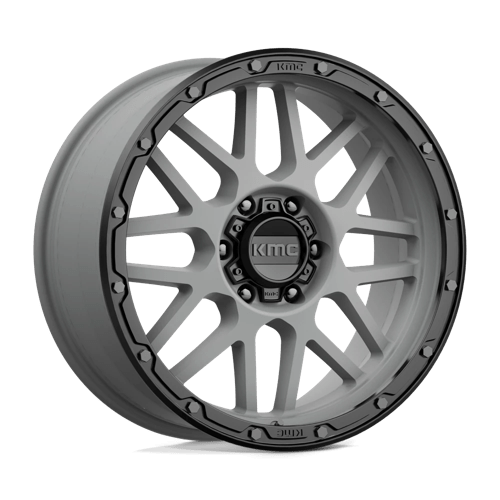 KMC KM535 Grenade Off-Road Matte Gray Matte Black Lip Wheels