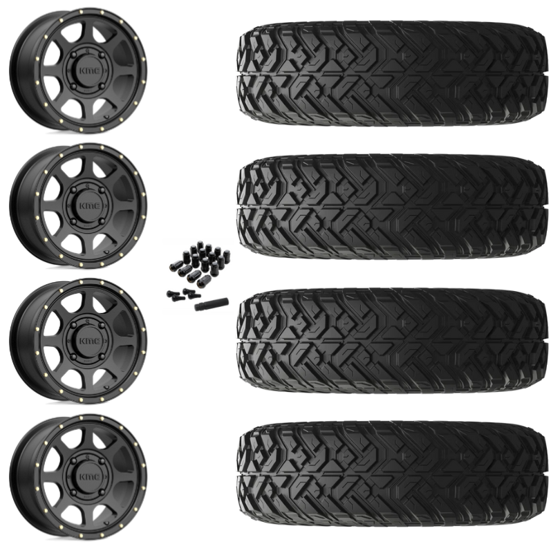 14" KMC Addict 2 KS134 Black UTV Rims & 32" EFX Gripper R/T-K Tires 10 Ply Mounted