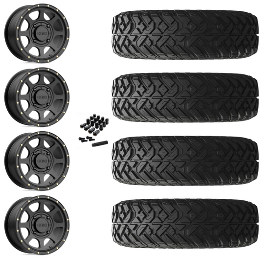 14" KMC Addict 2 KS134 Black UTV Rims & 32" EFX Gripper R/T-K Tires 10 Ply Mounted