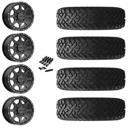 14" KMC Addict 2 KS134 Black UTV Rims & 32" EFX Gripper R/T Tires 10 Ply Mounted