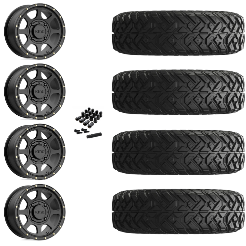 14" KMC Addict 2 KS134 Black UTV Rims & 32"EFX Gripper Standard Tires 8 Ply Mounted