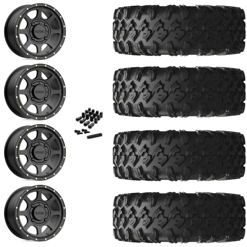 14" KMC Addict 2 KS134 Black UTV Rims & 32" EFX MotoRavage Tires 8 Ply Mounted