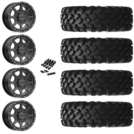 15" KMC Addict 2 KS134 Black UTV Rims & 32" EFX MotoRavage XL Tires 8 Ply Mounted