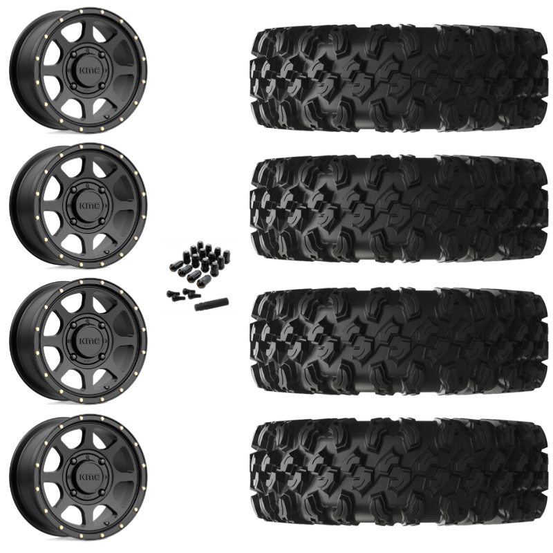 14" KMC Addict 2 KS134 Black UTV Rims & 28" EFX MotoRavage XL Tires 8 Ply Mounted
