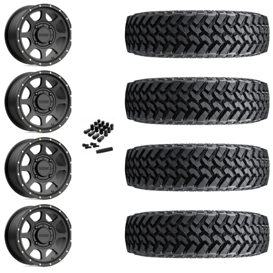 15" KMC Addict 2 KS134 Black UTV Rims & 30" Nitto Trail Grappler SxS Tires 8 Ply Mounted