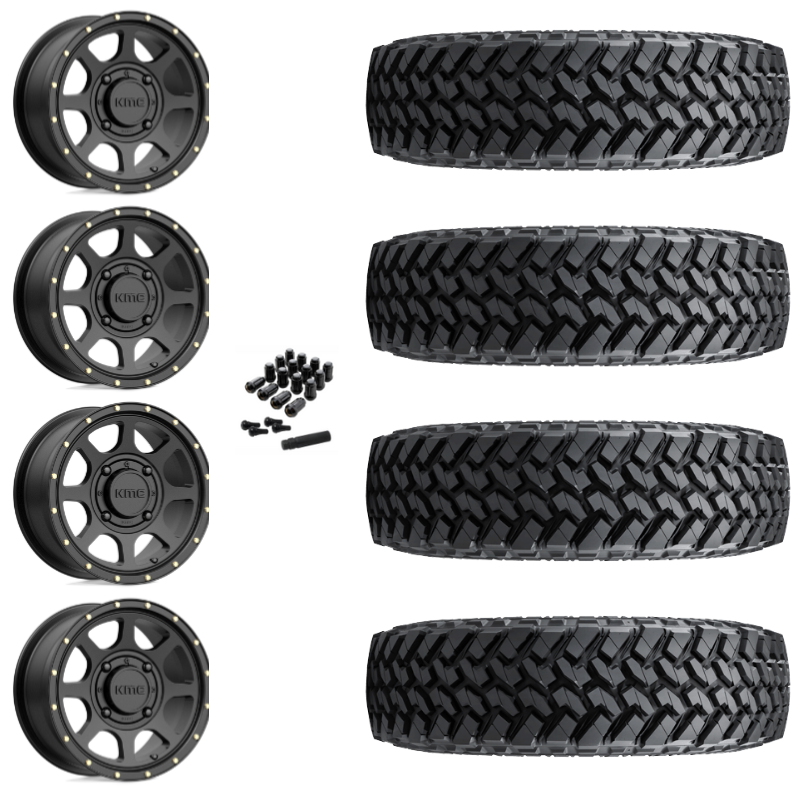 15" KMC Addict 2 KS134 Black UTV Rims & 32" Nitto Trail Grappler SxS Tires 8 Ply Mounted