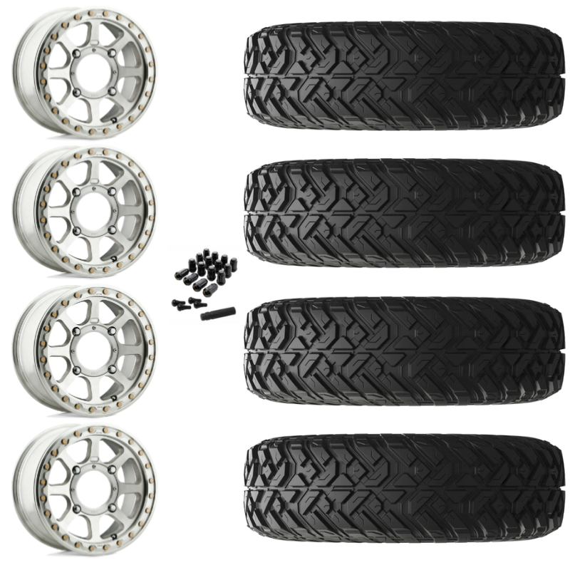14" KMC Addict 2 KS234 Beadlock Machined UTV Rims & 32" EFX Gripper R/T-K Tires 10 Ply Mounted