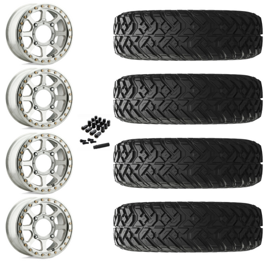 14" KMC Addict 2 KS234 Beadlock Machined UTV Rims & 32" EFX Gripper R/T-K Tires 10 Ply Mounted