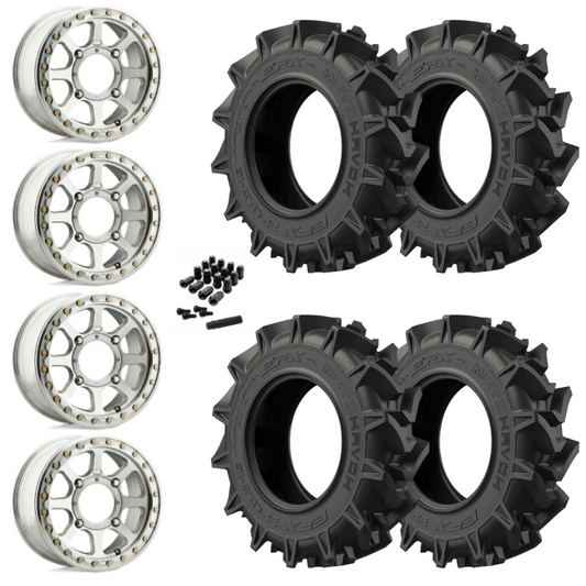 14" KMC Addict 2 KS234 Beadlock Machined UTV Rims & 31" EFX MotoHavok Tires 6 Ply Mounted