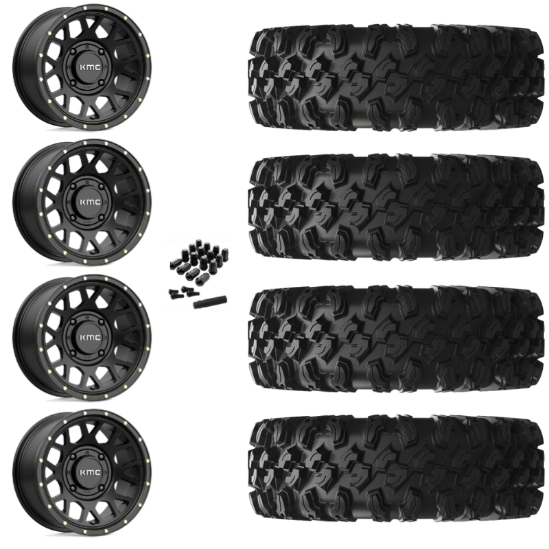 15" KMC Grenade KS135 Black UTV Rims & 32" EFX MotoRavage XL Tires 8 Ply Mounted