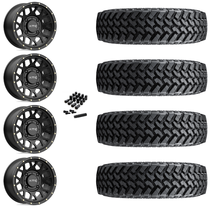 15" KMC Grenade KS135 Black UTV Rims & 30" Nitto Trail Grappler SxS Tires 8 Ply Mounted