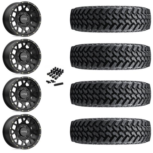 15" KMC Grenade KS135 Black UTV Rims & 30" Nitto Trail Grappler SxS Tires 8 Ply Mounted