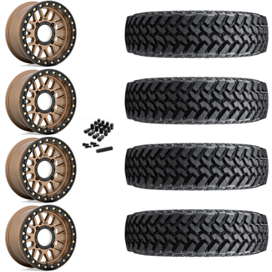 15" KMC Grenade KS235 Beadlock Bronze UTV Rims & 32" Nitto Trail Grappler SxS Tires 8 Ply Mounted