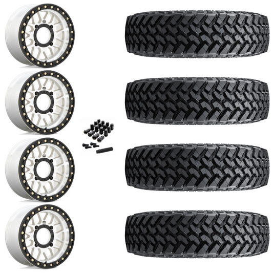 15" KMC Grenade KS235 Beadlock Machined UTV Rims & 30" Nitto Trail Grappler SxS Tires 8 Ply Mounted