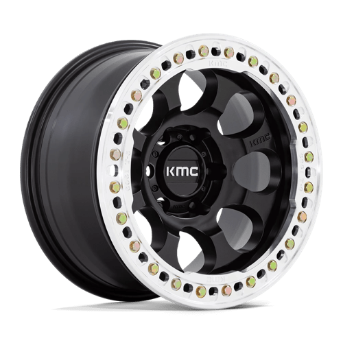 KMC KM237 Riot Beadlock Satin Black With Machined Ring Wheels