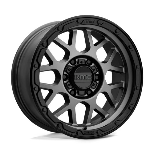 KMC KM535 Grenade Off-Road Matte Gray Matte Black Lip Wheels