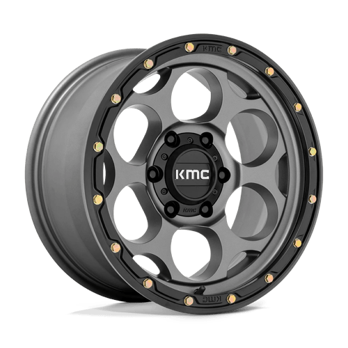 KMC KM541 Dirty Harry Satin Gray With Black Lip Wheels