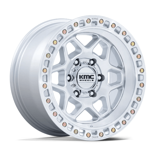 KMC KM553 Torx Gloss Silver with Machined Face Wheels, Cast Aluminum