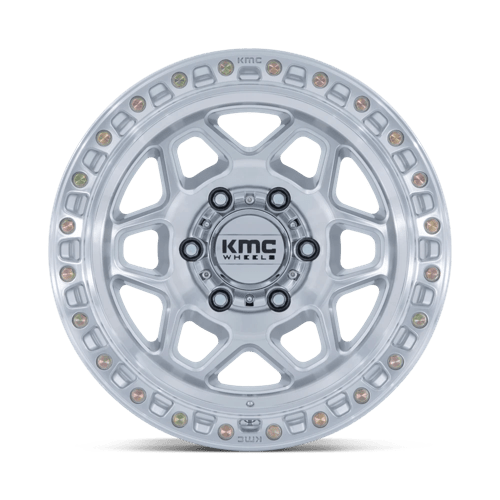 KMC KM553 Torx Gloss Silver with Machined Face Wheels, Cast Aluminum