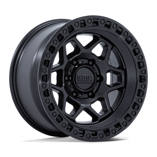KMC KM553 Torx Matte Black with Gloss Black Lip Wheels, Cast Aluminum