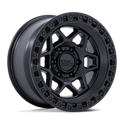 KMC KM553 Torx Matte Black with Gloss Black Lip Wheels, Cast Aluminum