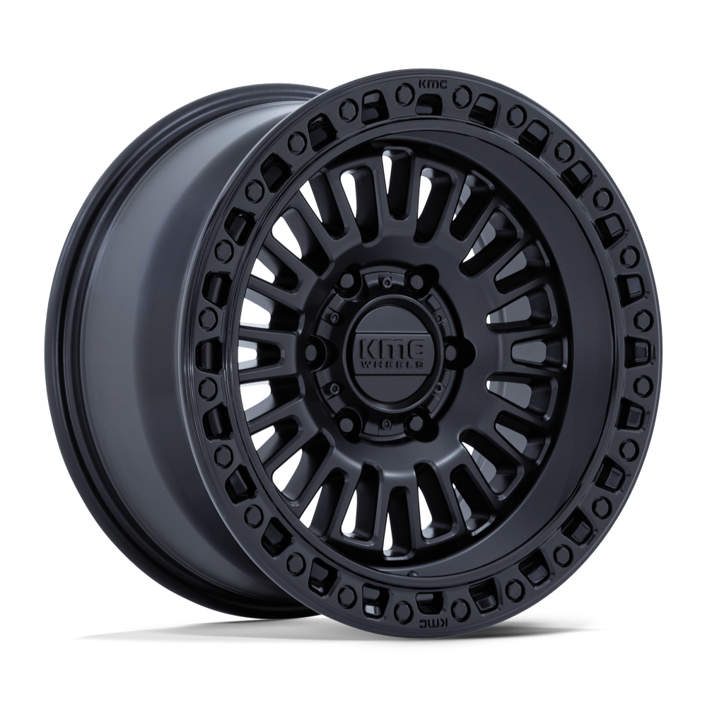 KMC KM554 Aztec Matte Black with Gloss Black Lip Wheels, Cast Aluminum