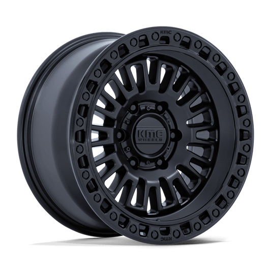KMC KM554 Aztec Matte Black with Gloss Black Lip Wheels, Cast Aluminum