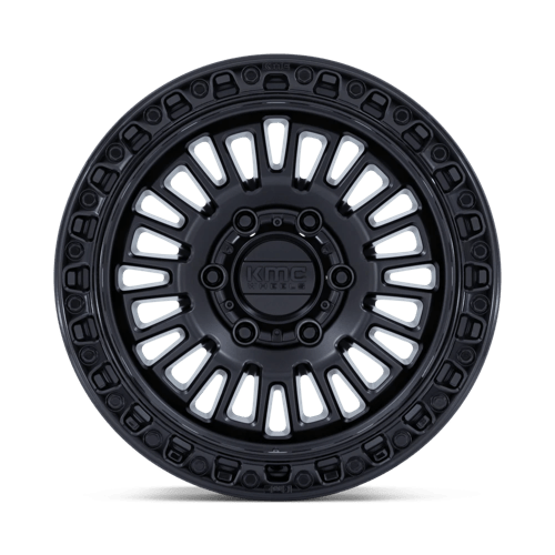 KMC KM554 Aztec Matte Black with Gloss Black Lip Wheels, Cast Aluminum