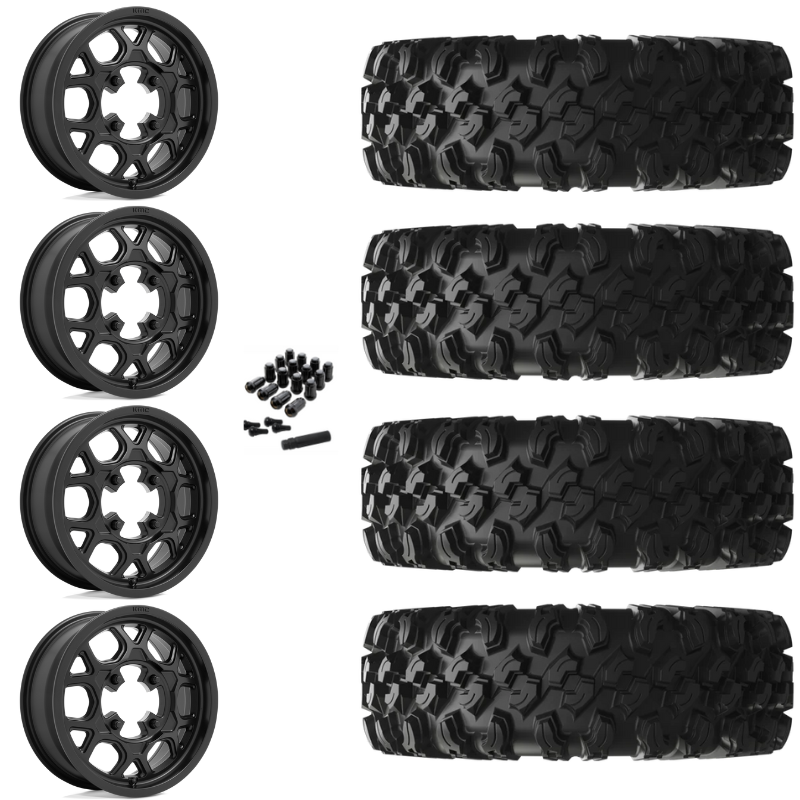 15" KMC Mesa Lite KS133 Black UTV Rims & 35" EFX MotoRavage XL Tires 8 Ply Mounted