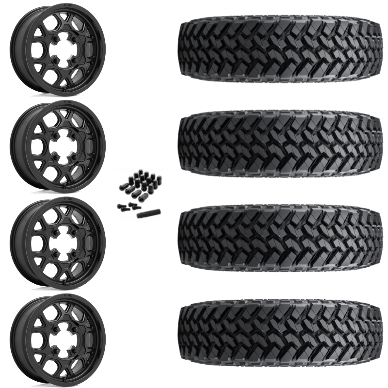 15" KMC Mesa Lite KS133 Black UTV Rims & 33" Nitto Trail Grappler SxS Tires 8 Ply Mounted