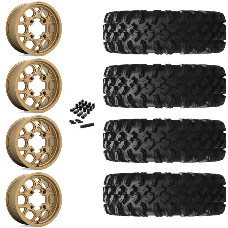 15" KMC Mesa Lite KS133 Bronze UTV Rims & 32" EFX MotoRavage XL Tires 8 Ply Mounted