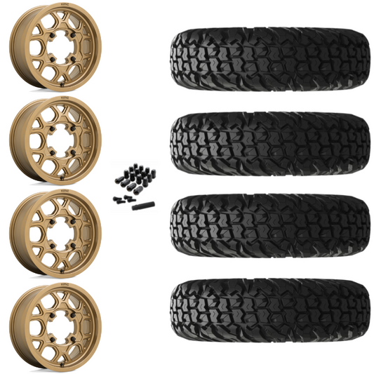 15" KMC Mesa Lite KS133 Bronze UTV Rims & 30" EFX MotoVator Tires 8 Ply Mounted