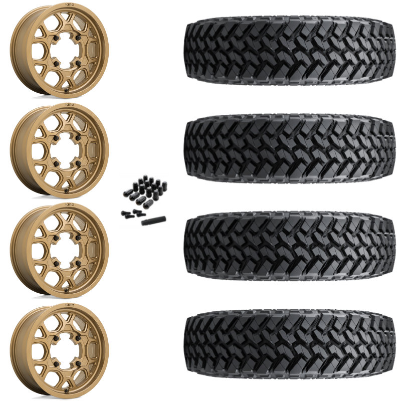 15" KMC Mesa Lite KS133 Bronze UTV Rims & 33" Nitto Trail Grappler SxS Tires 8 Ply Mounted