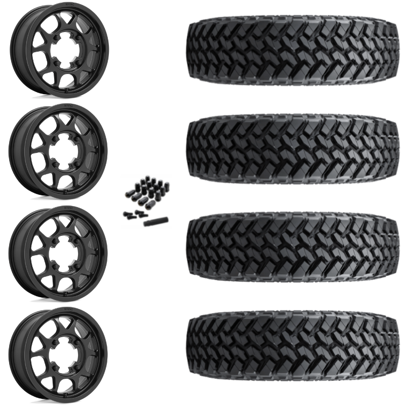 15" KMC Toro KS136 Black UTV Rims & 33" Nitto Trail Grappler SxS Tires 8 Ply Mounted