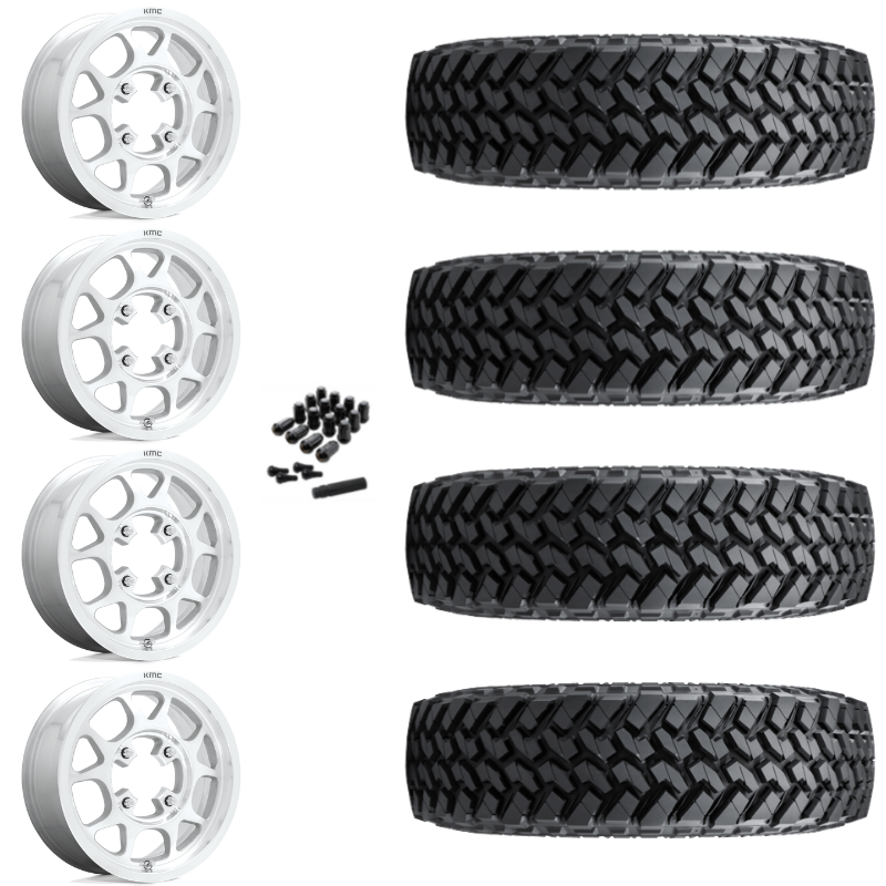 15" KMC Toro KS136 Machined UTV Rims & 33" Nitto Trail Grappler SxS Tires 8 Ply Mounted