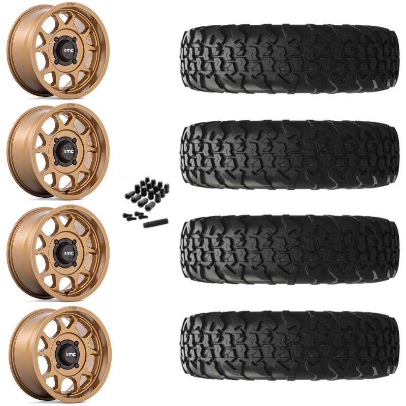 15" KMC Toro S KS137 Bronze UTV Rims & 35" EFX MotoVator R/T Tires 8 Ply Mounted