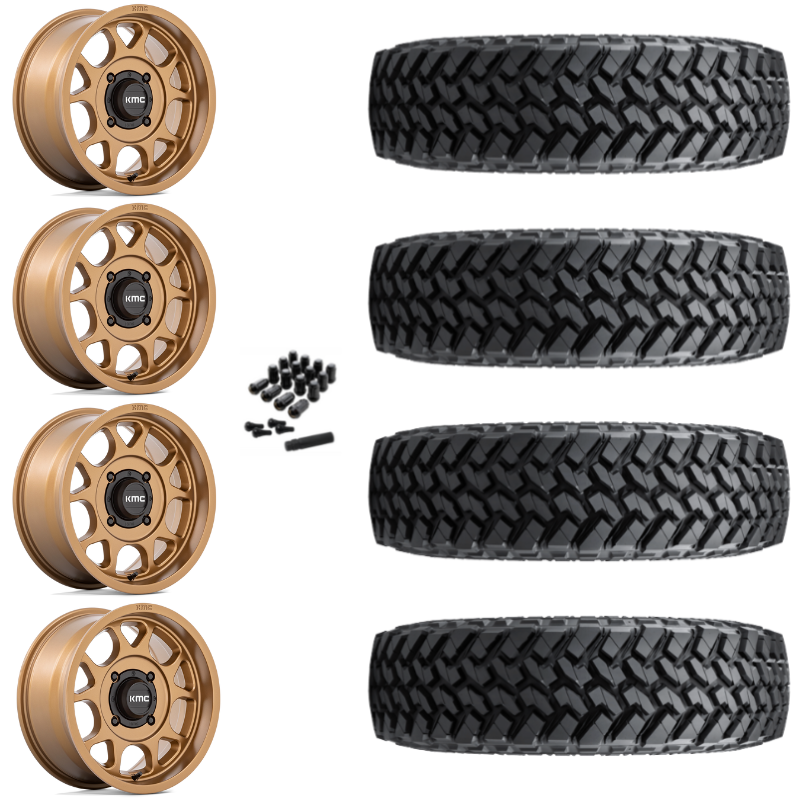 15" KMC Toro S KS137 Bronze UTV Rims & 32" Nitto Trail Grappler SxS Tires 8 Ply Mounted