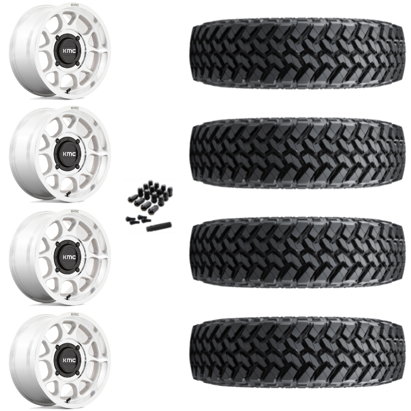 15" KMC Toro S KS137 Machined UTV Rims & 32" Nitto Trail Grappler SxS Tires 8 Ply Mounted