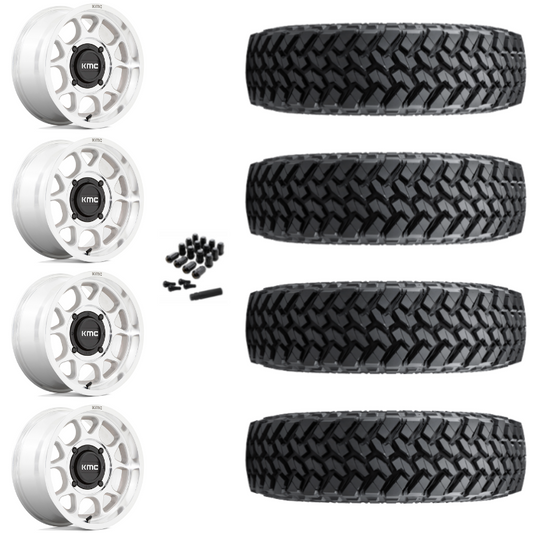 15" KMC Toro S KS137 Machined UTV Rims & 32" Nitto Trail Grappler SxS Tires 8 Ply Mounted