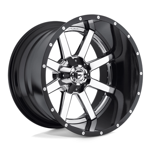 Fuel D260 Maverick Chrome Plated Gloss Black Lip 2-Piece Wheels