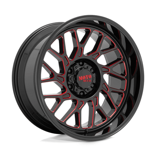 Moto Metal MO805 Gloss Black Milled With Red Tint Wheels