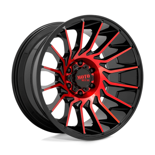 Moto Metal MO807 Gloss Black Machined With Red Tint Wheels