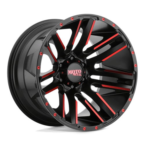 Moto Metal MO978 Razor Satin Black Machined Red Tint Wheels