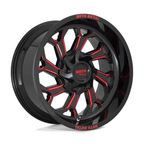 Moto Metal MO999 Gloss Black Milled With Red Tint Wheels