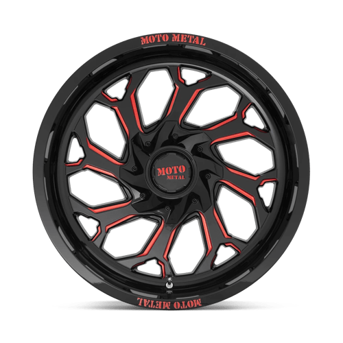 Moto Metal MO999 Gloss Black Milled With Red Tint Wheels